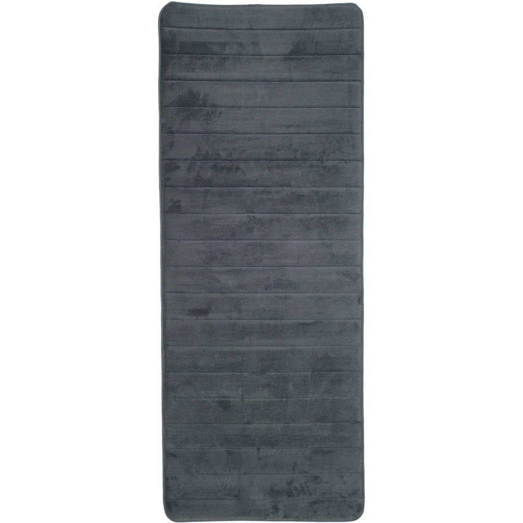 Lavish Home Oversized Memory Foam Bathroom Rug for Shower or Tub (Gray)
